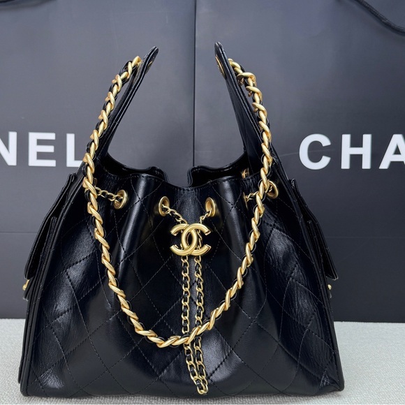 CHANEL . Handbags - Chanel Black Quilted Shoulder Bag with Gold Chain